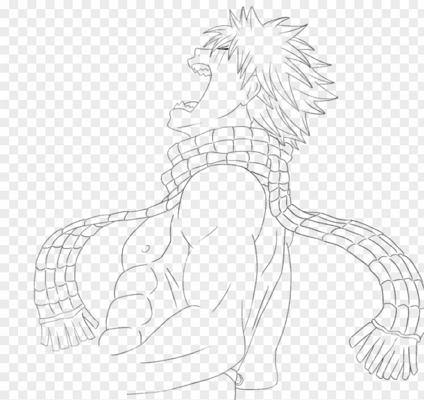 Fairy Tail Natsu Dragneel Drawing Line Art Sketch PNG
