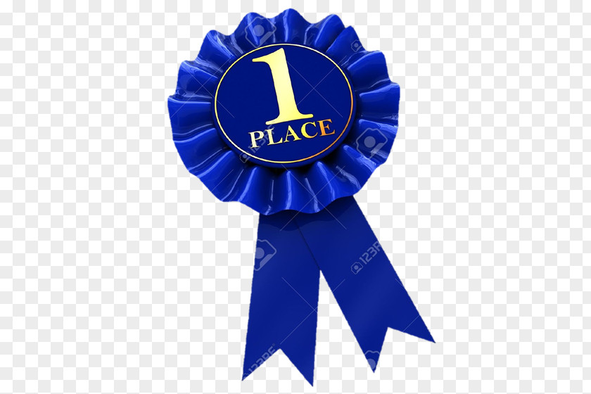 Floating Blue Ribbon Prize Award Clip Art PNG