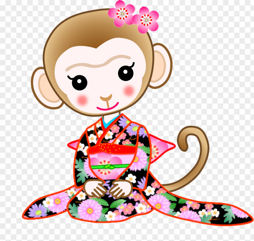 Monkey New Year Card GIFu30a2u30cbu30e1u30fcu30b7u30e7u30f3 Clip Art PNG