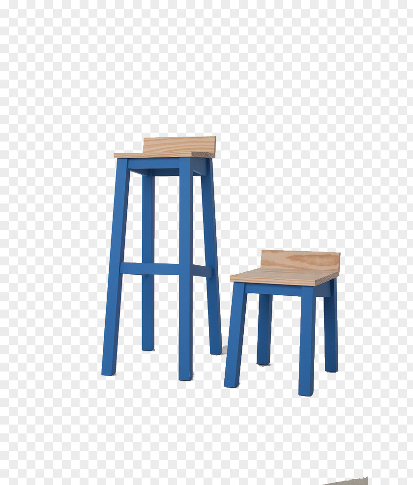 Small Fresh Blue Wooden Chair Table Seat PNG