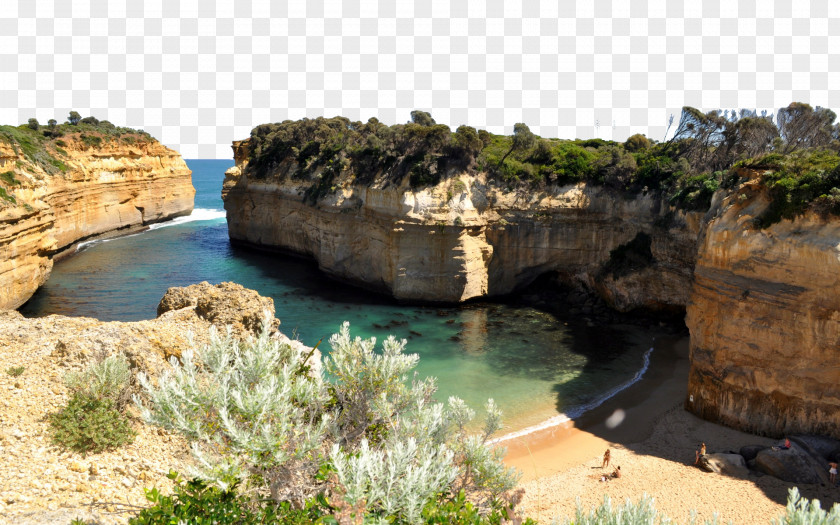 Australia Twelve Apostles Two Loch Ard Gorge The Port Campbell National Park Wallpaper PNG