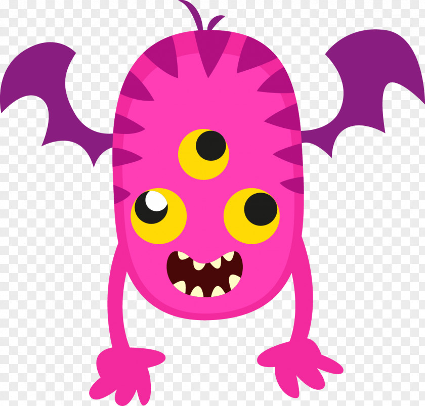 Purple Monster Party Clip Art PNG