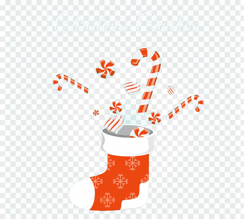 Christmas Stockings And Candy Cane Santa Claus PNG