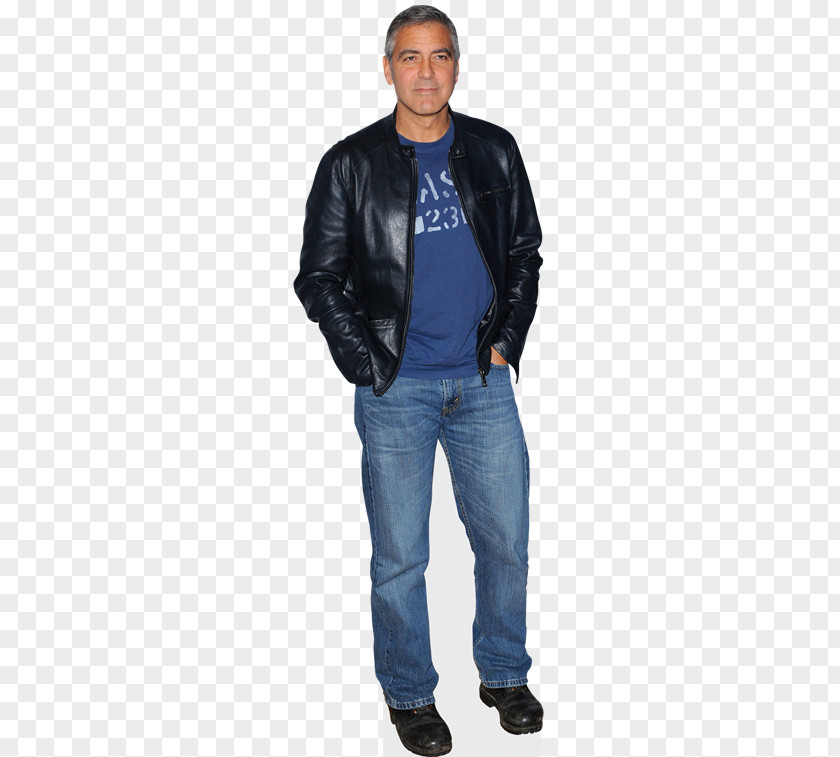 George Clooney Gerard Butler Leather Jacket Mask Standee Face PNG