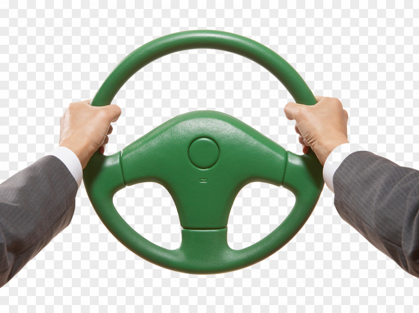 Green Steering Wheel Car Driving PNG