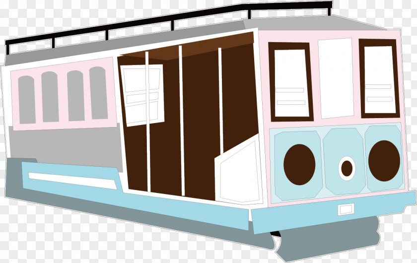 Hand-painted Bus Vector Car PNG