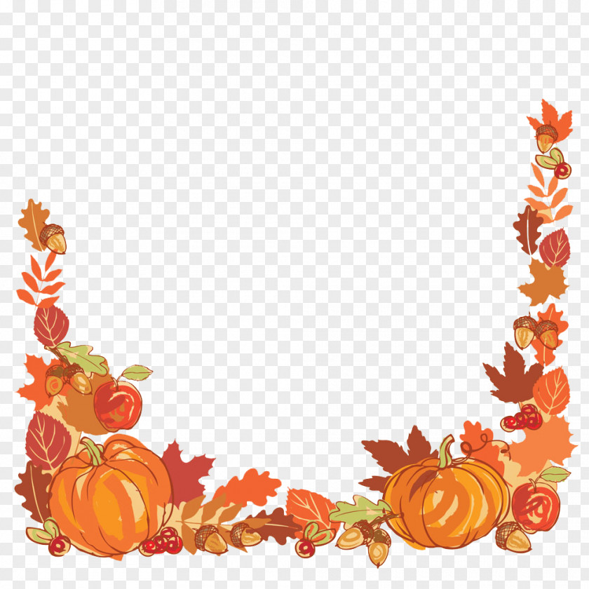 Painted Pumpkin Thanksgiving Autumn Leaf Color Clip Art PNG