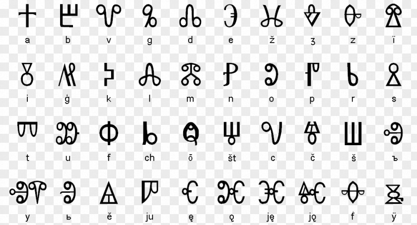 ALPHABETS Glagolitic Script Alphabet Cyrillic Saints Cyril And Methodius Slavic Languages PNG