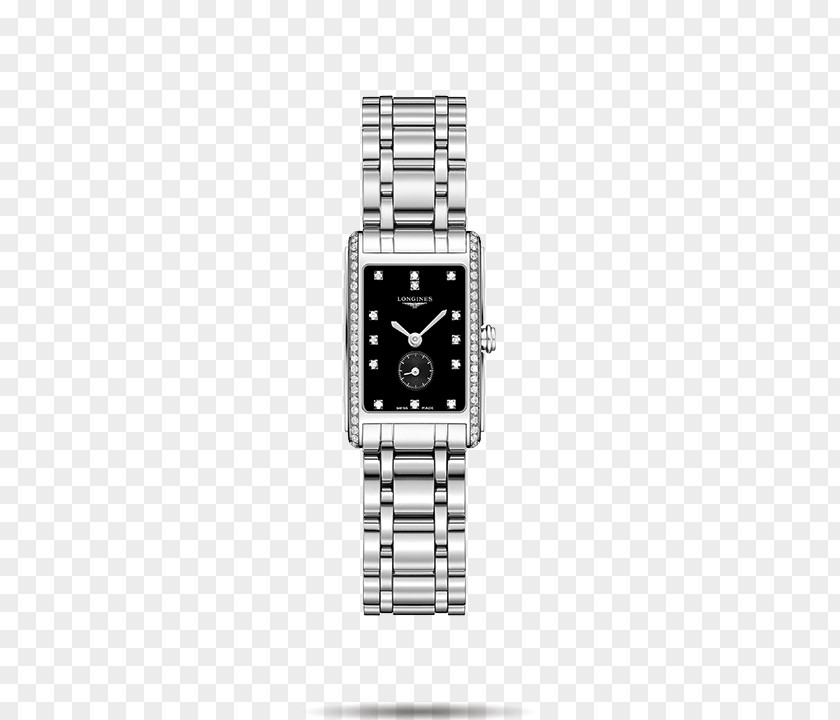 Longines Watches Women Watch Black Jewellery Swiss Made Quartz Clock PNG