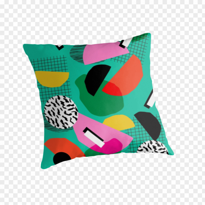 Retro Wall Throw Pillows Cushion Green Turquoise PNG