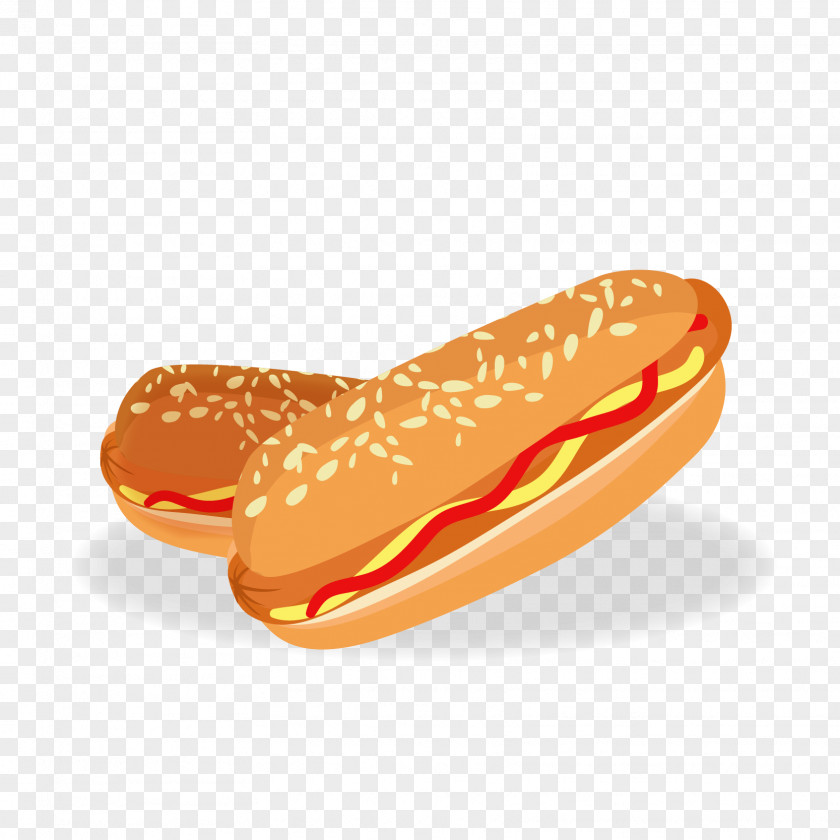 Vector Hot Dog Bread Sausage Fast Food PNG