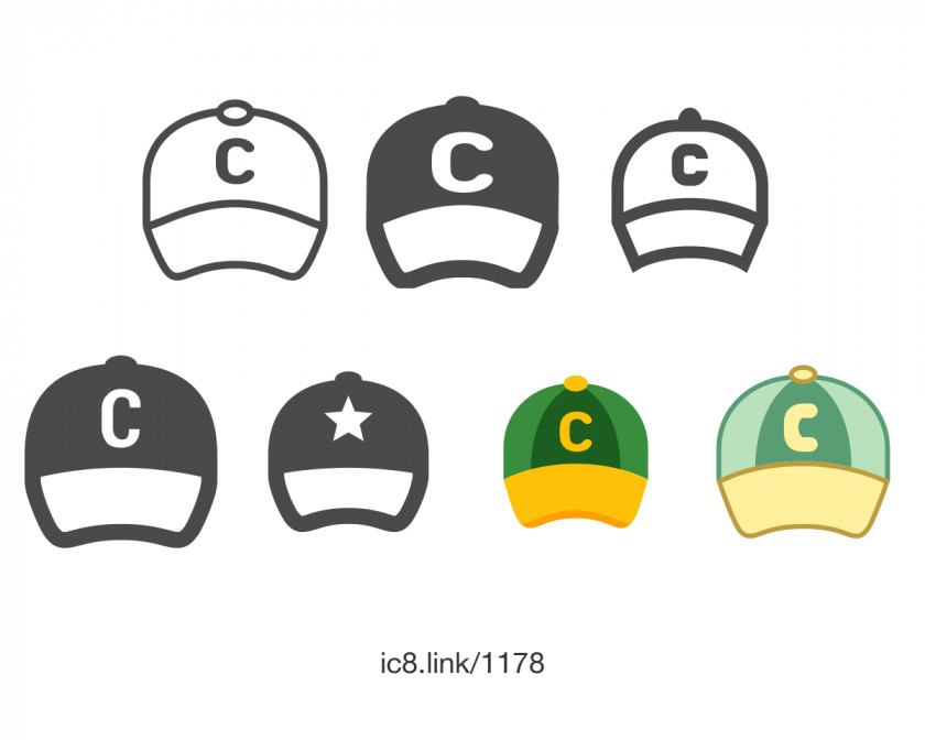 Baseball Cap Vector Font PNG