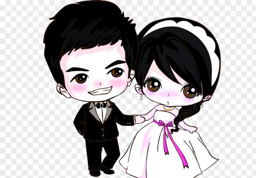 Cute Cartoon Doll Wedding Invitation Marriage PNG