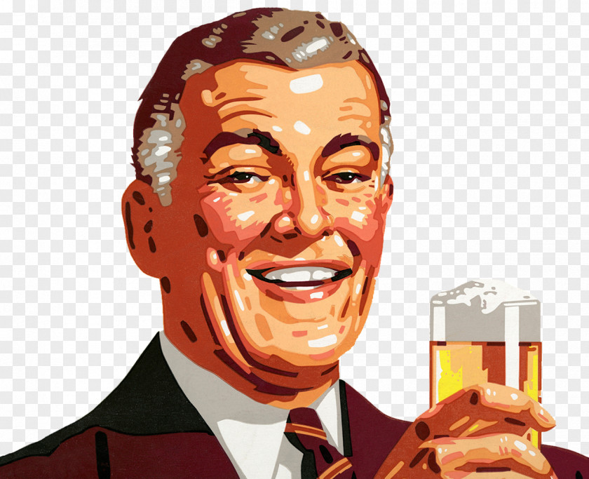 Drink The Man With Beer Download Illustration PNG