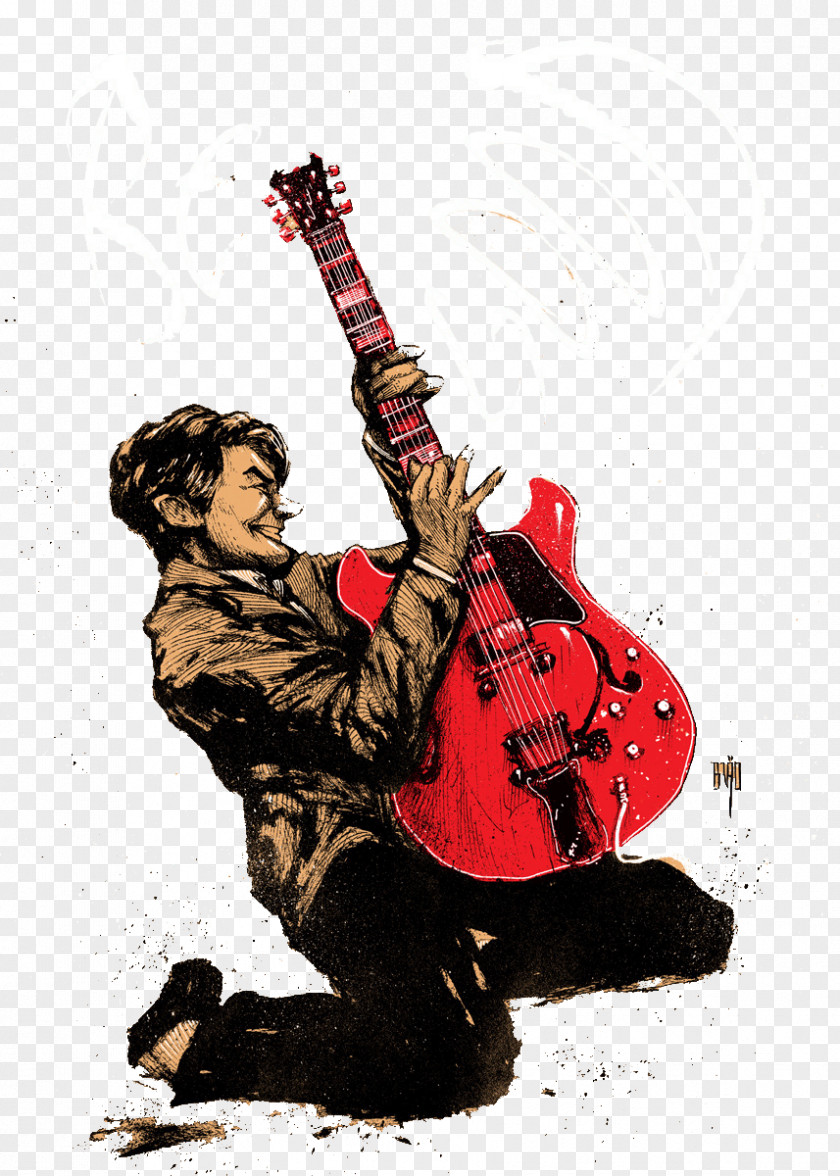 Guitar Man Electric Illustration PNG