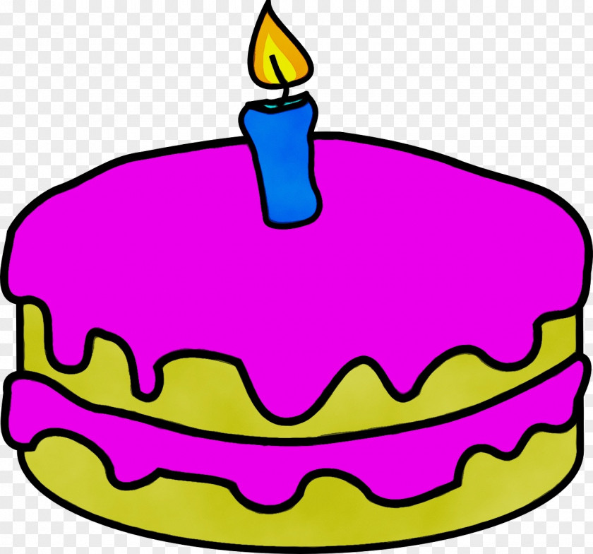 Magenta Icing Birthday Cake PNG
