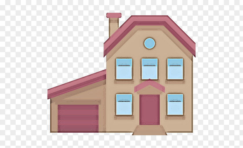 Pink House Home Property Facade PNG