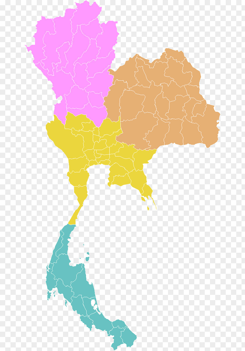 Thailand Blank Map Vector PNG