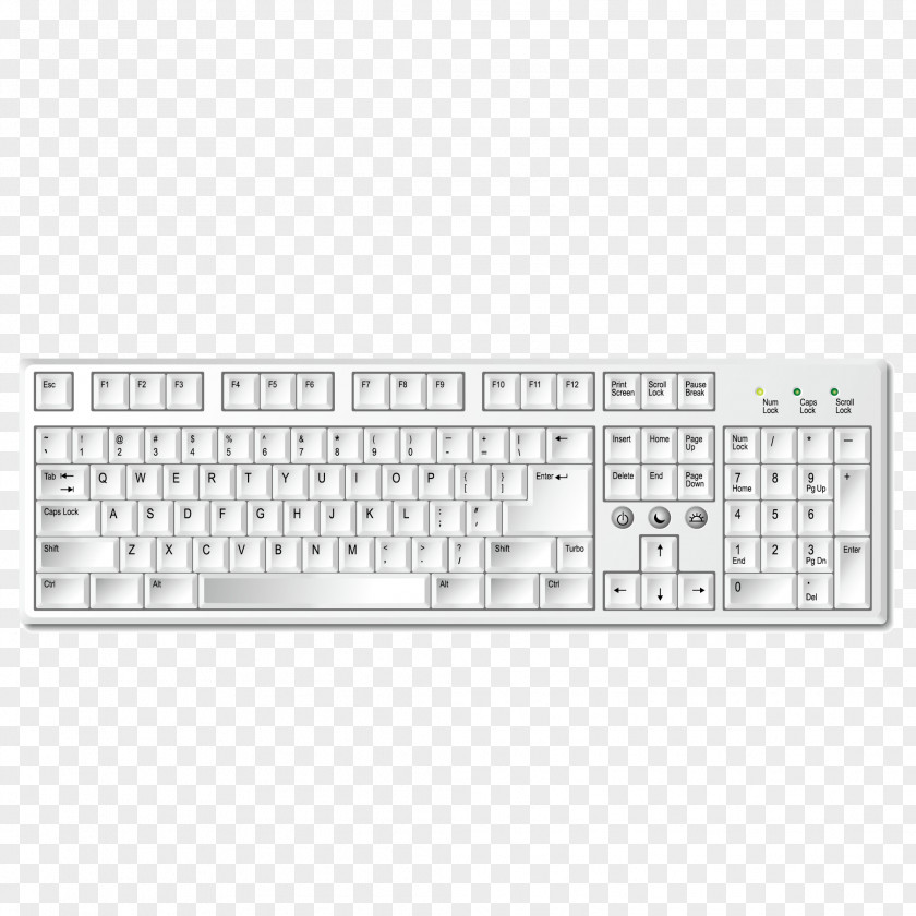 Beautifully White Desktop Keyboard Vector Computer Laptop Download PNG