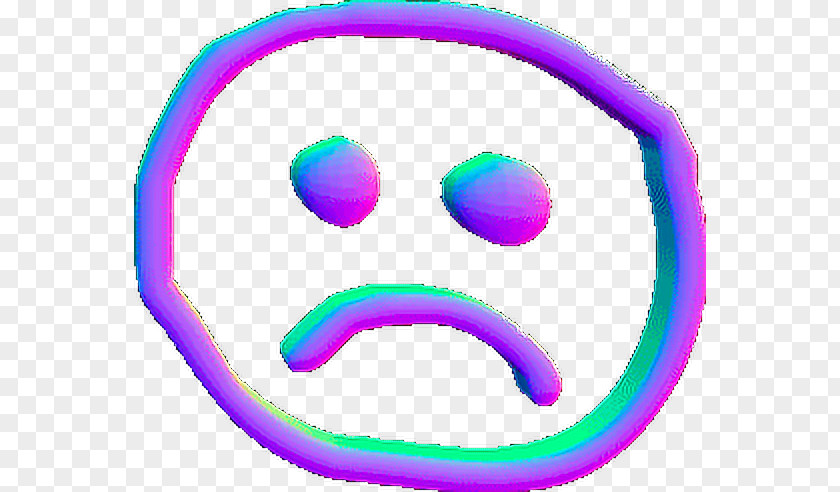 Face Sadness Vaporwave Sticker PNG