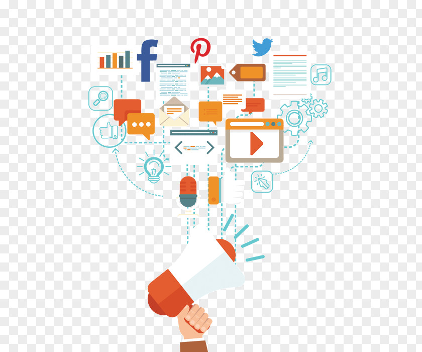 Social Media Digital Marketing Advertising Business Management PNG