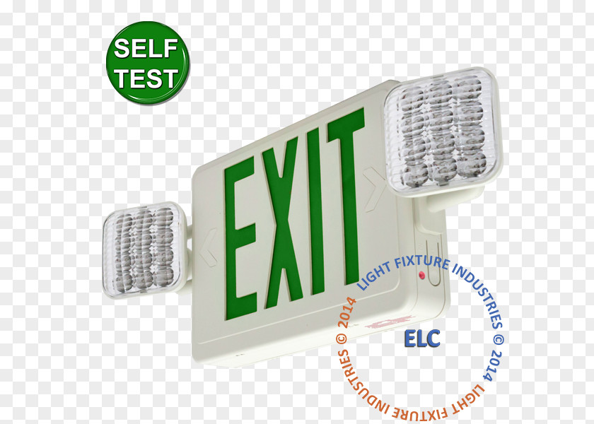 Hardwired Red LED Combo Exit Sign Emergency LightLight-emitting Diode BrandLight LFI Lights PNG
