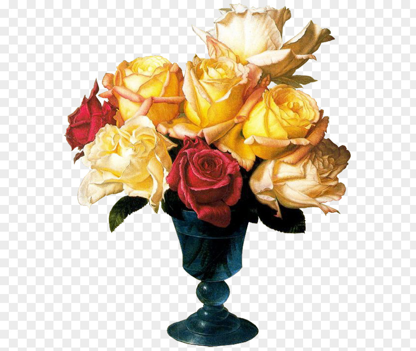 Vase Garden Roses Flowers In A Flower Bouquet PNG