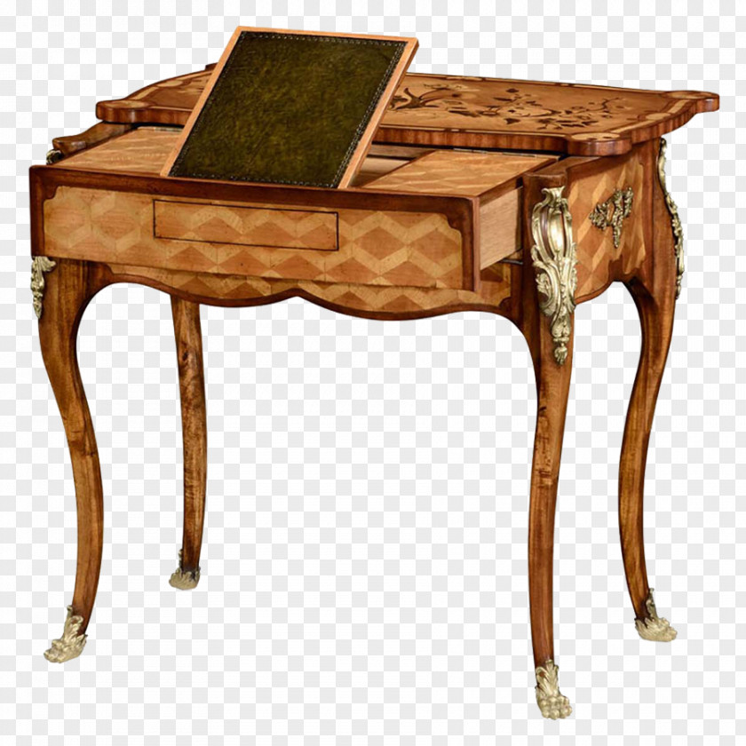 Writing Table Desk Campaign Marquetry PNG