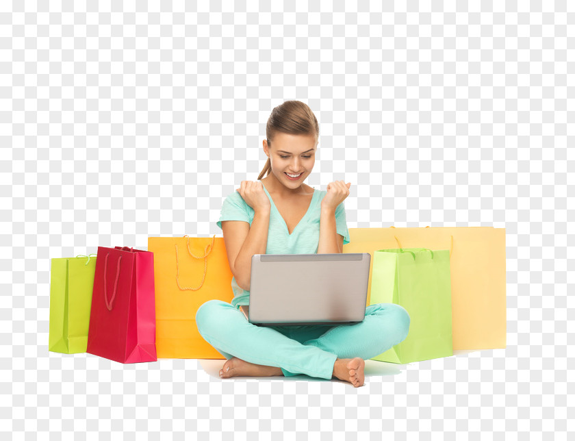 Laptop Stock Photography Online Shopping Woman PNG