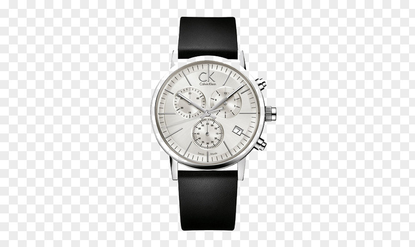 Men's Leather Watch Calvin Klein Strap Dial Chronograph PNG