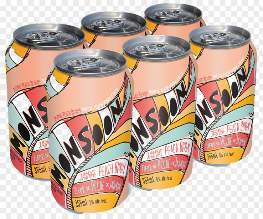 Peach Juice Splash Dream 2018 Aluminum Can Drink Cooler Spritz PNG