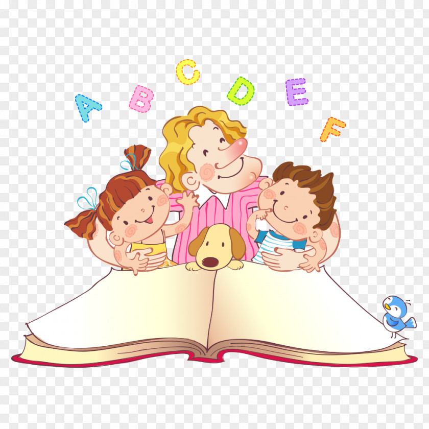 Child Reading Learning Illustration PNG
