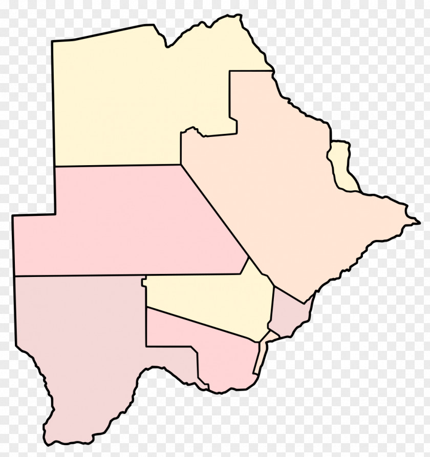 Map Sub-districts Of Botswana Geography Subdistrict PNG
