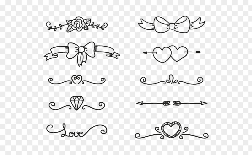 A Variety Of Cute Vector Arrow Letter Euclidean Drawing Ornament PNG