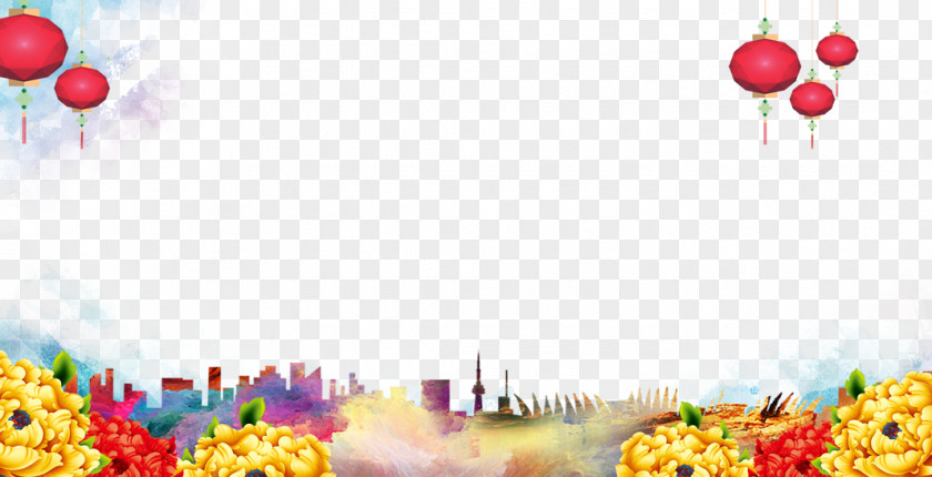 Flower Color And Cities PNG