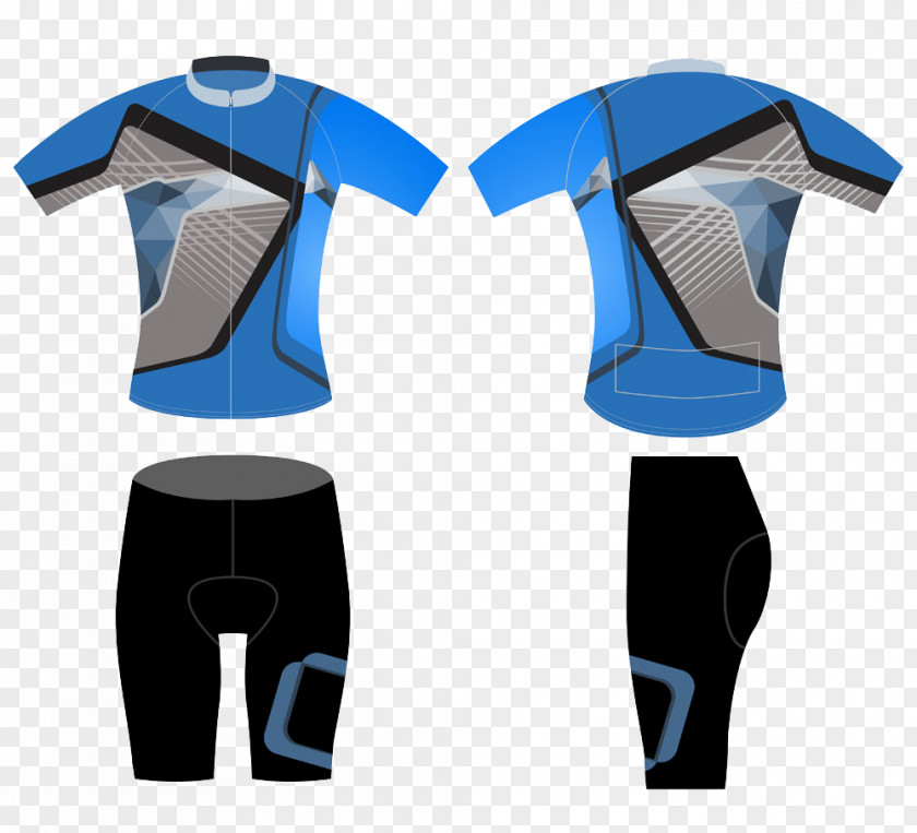 Polygon Printed T-shirt Suit Cycling Clothing Illustration PNG