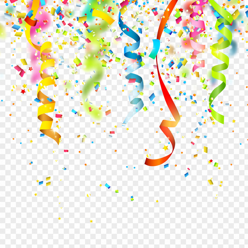 Ribbon Decoration Birthday Confetti Party Clip Art PNG
