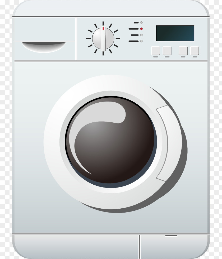 Vector Electric Washing Machine Clothes Dryer Laundry PNG
