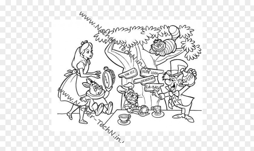 Caterpillar Mad Hatter Alice In Wonderland Coloring Book Alice's Adventures Colouring Pages PNG