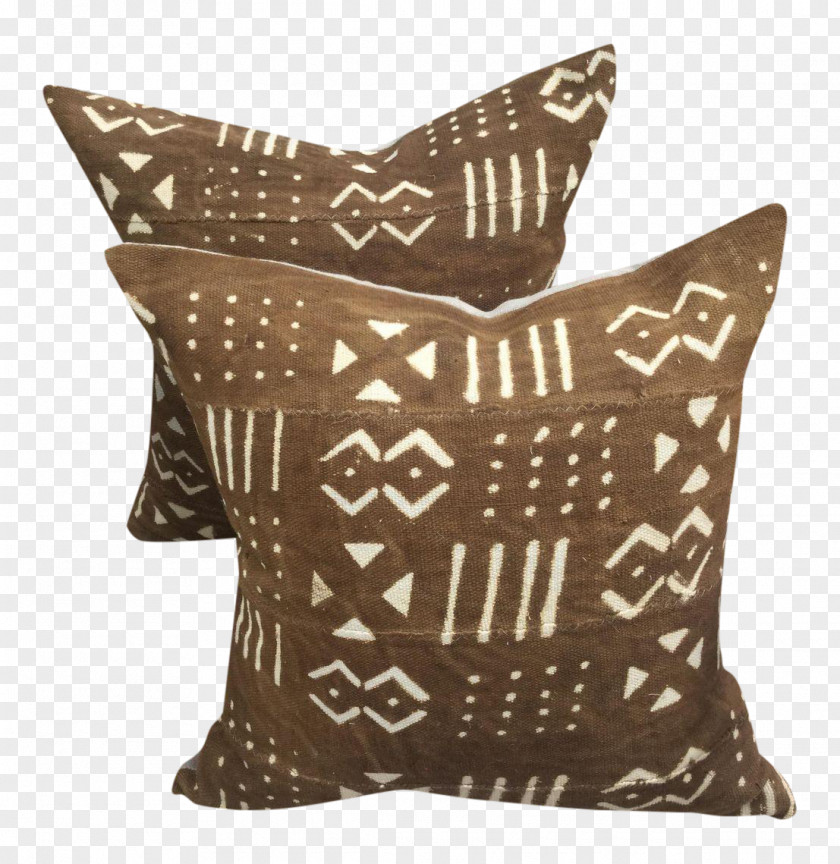 Malian Mud Cloth Throw Pillows Cushion Textile PNG