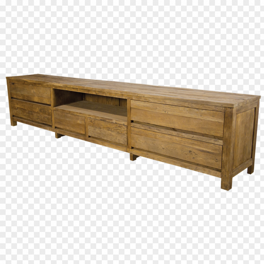Teak Wood Table Furniture Television Drawer PNG