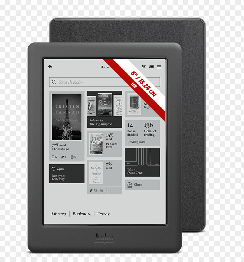 Kobo Touch Glo Aura Boox E Ink PNG