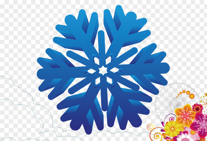 Blue Winter Snowflake Template Advertising Download Android PNG