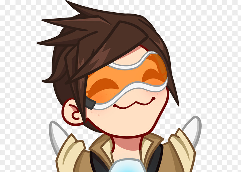 Overwatch Tracer Emote Twitch PlayStation 4 PNG 4, streamer, brown haired boy clipart PNG