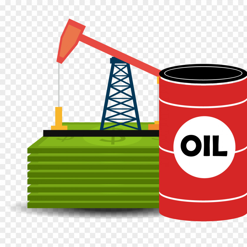 Dollar And Derrick Oil Drums Petroleum Industry Platform PNG