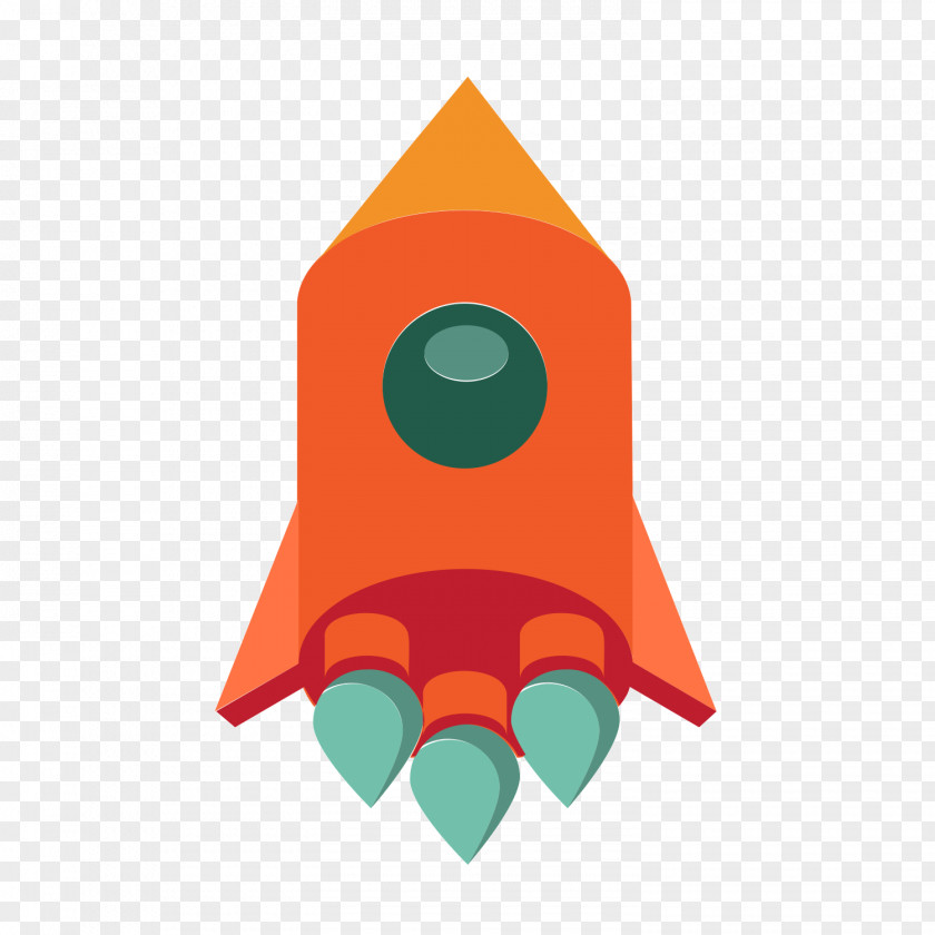 Orange Rocket Icon PNG