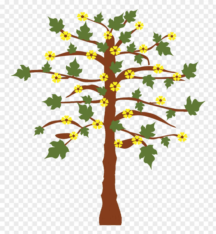 Tree Twig Flower Illustration PNG