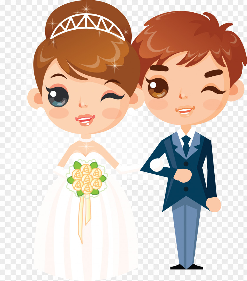 Bride And Groom Wedding Invitation Couple Clip Art PNG