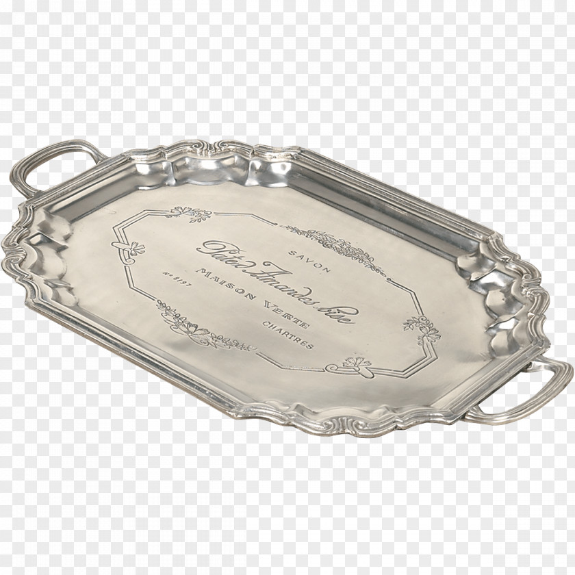 Silver Tray Brass Material Platter PNG