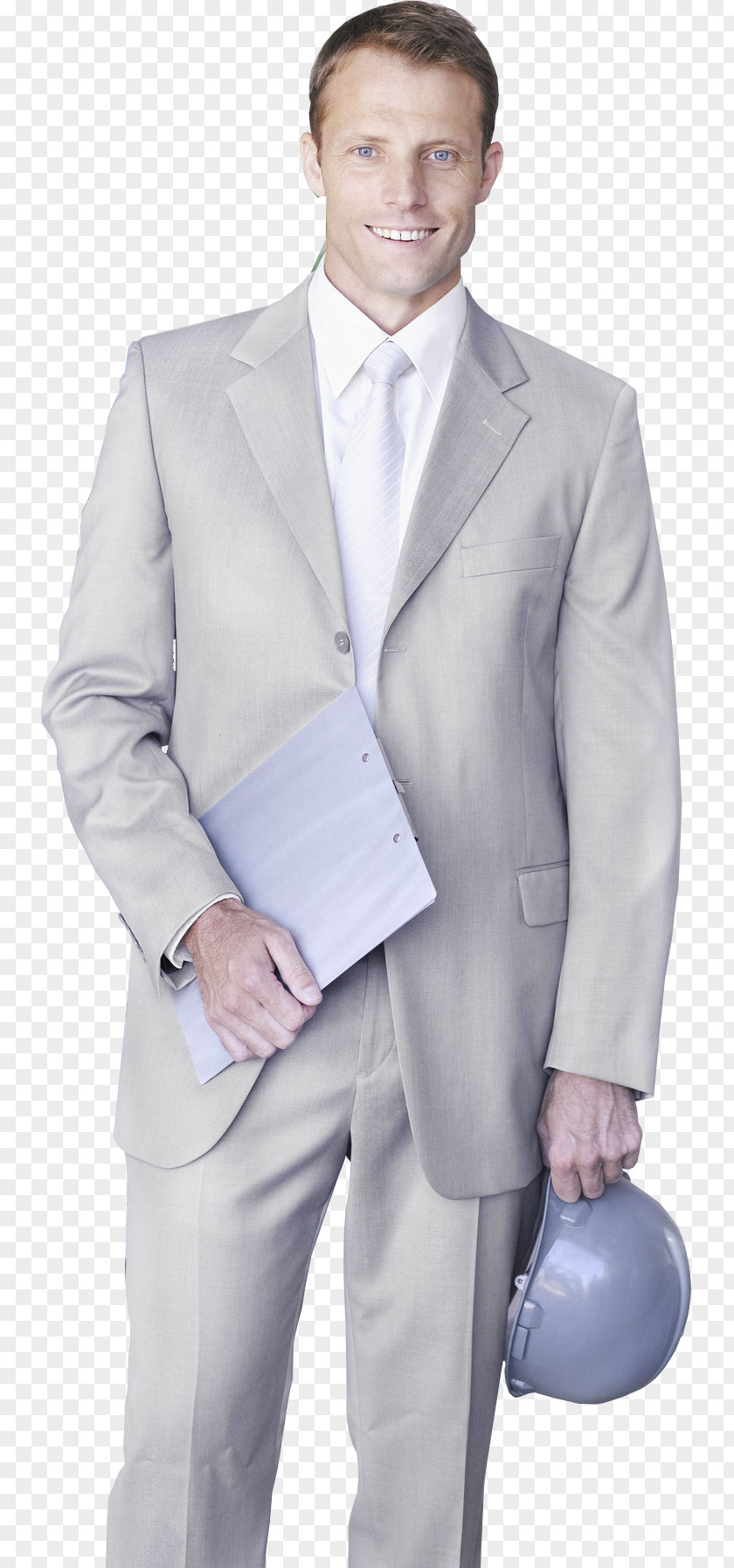 Hand Holding Helmets Folder For Business Men Formal Wear Suit Computer File PNG
